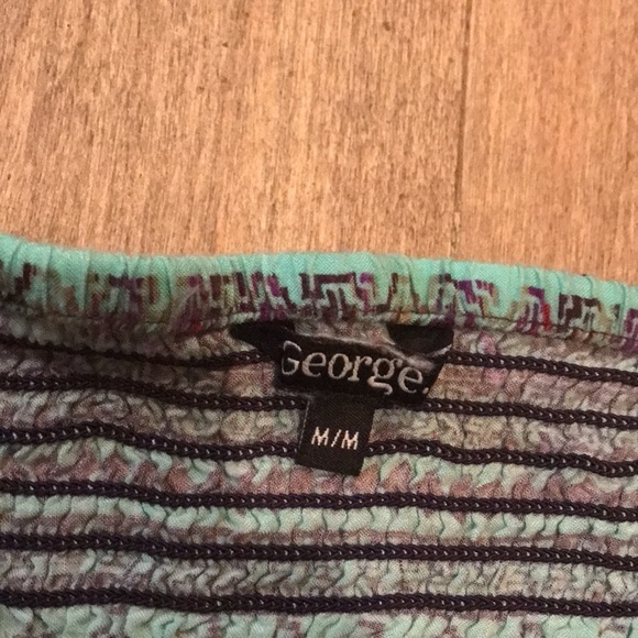 Summer Strapless dress Coral and Turquoise - Picture 3 of 3